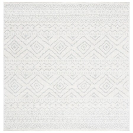 Safavieh 5 x 5 ft. Tulum Power Loomed Square Area Rug Ivory & Light Grey TUL267B-5SQ
